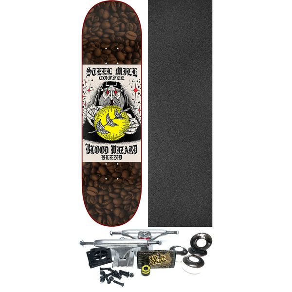 Blood Wizard Skateboards x Steel Mill Skateboard Deck - 8.5" x 31.85" - Complete Skateboard Bundle